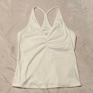 Old Navy White Ribbed V-Neck Racerback Cami